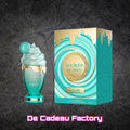 De Cadeau Factory AFAQ Macroon De Minuit Lickable parfumfles in ijsvorm met bijpassende turquoise en gouden verpakking