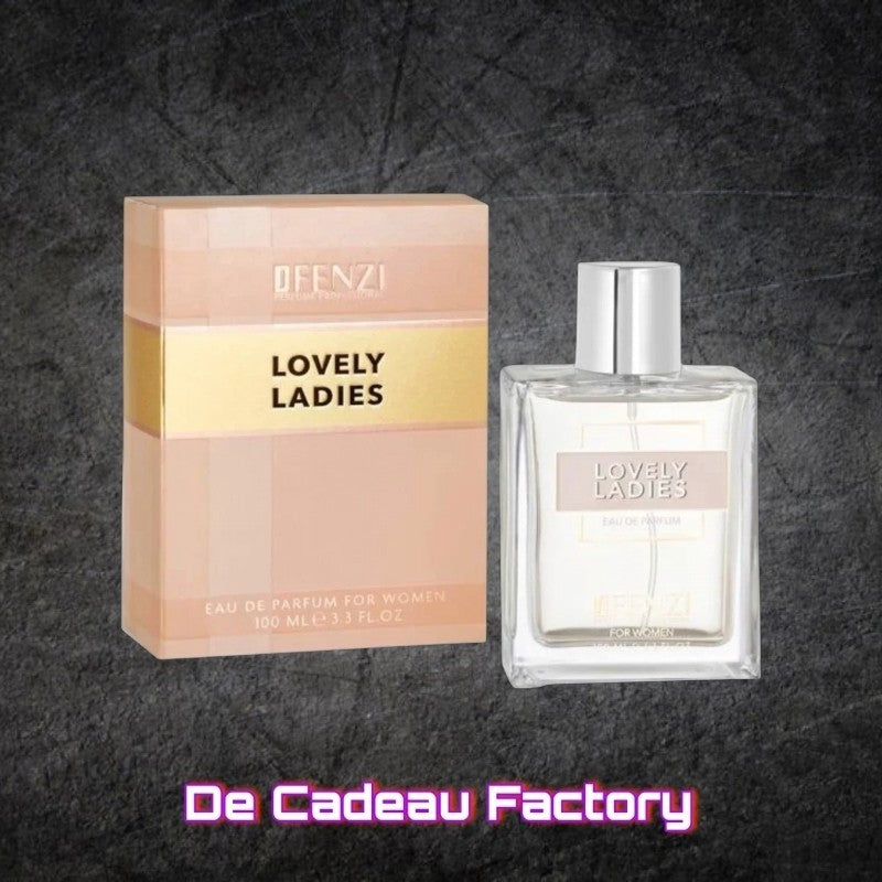 De Cadeau Factory JFENZI Lovely Ladies eau de parfum voor dames in een elegante 100ml flacon met bijpassende doos
