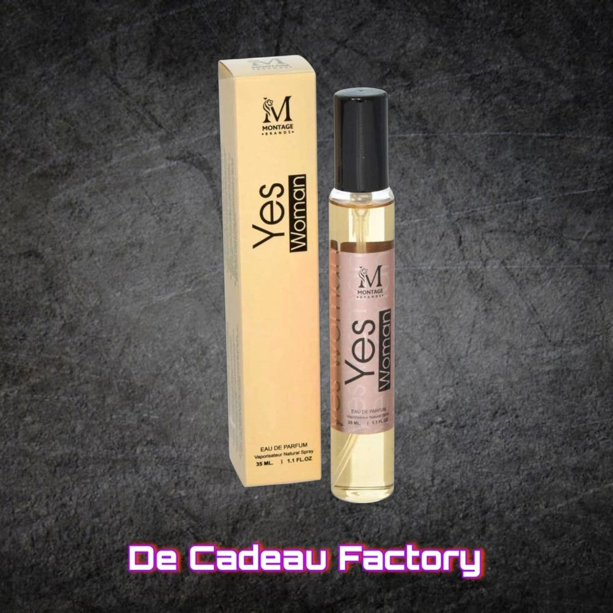 De Cadeau Factory Yes Woman eau de parfum in een slanke 35ml flacon met bijpassende beige verpakking