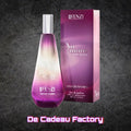 De Cadeau Factory JFENZI No More Eau de Parfum voor dames in een paarse 100ml flacon met bijpassende verpakking